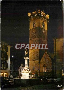 Modern Postcard Obernai Bas Rhin The fountain Ste Odile and Kappellturm