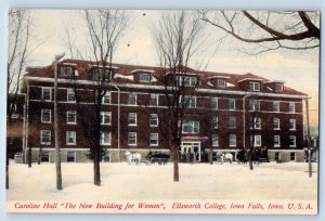 Iowa Falls Iowa Postcard Caroline Hall New Building Women Ellsworth College 1910