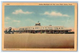 Dallas Texas TX Postcard Municipal Airport Love Field Administration Building