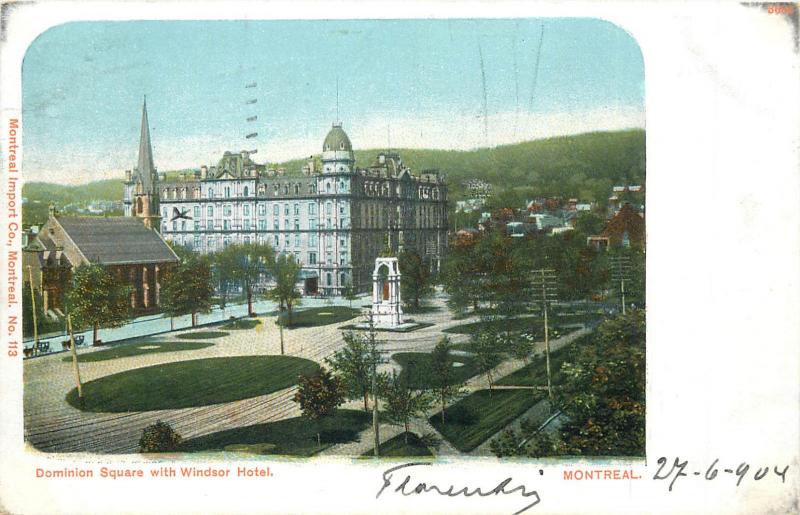 Dominion Square with Windsor Hotel MONTREAL Canada 1904