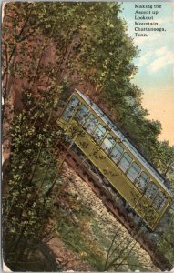 Postcard TN Lookout Mountain - Incline Railway Car