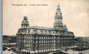 Vintage Postcard County Court House Legal Office Building Indianapolis Indiana