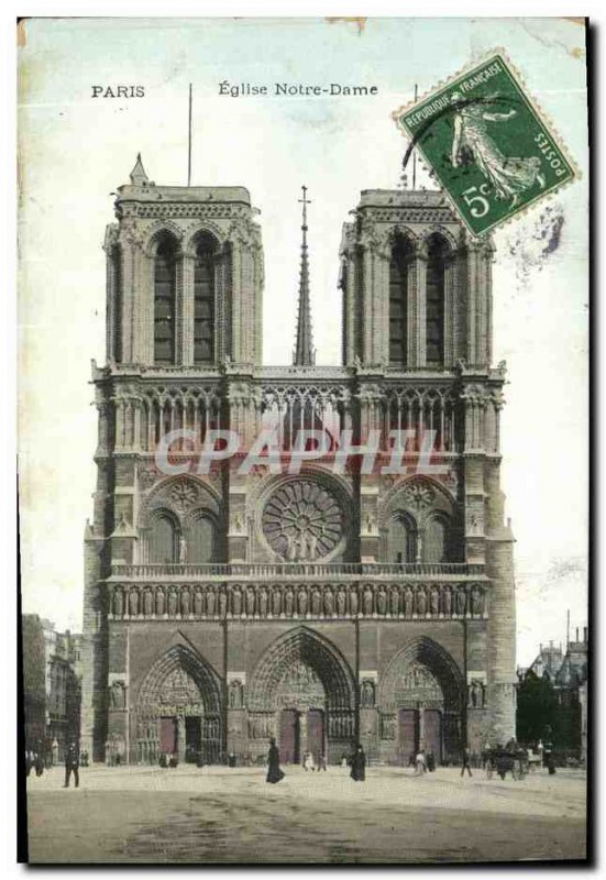 Old Postcard Paris Eglise Notre Dame