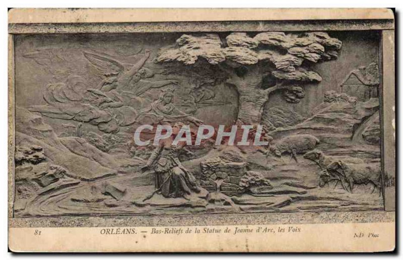 Postcard Old Orleans Bas Reliefs Statue of Joan of Arc Voices