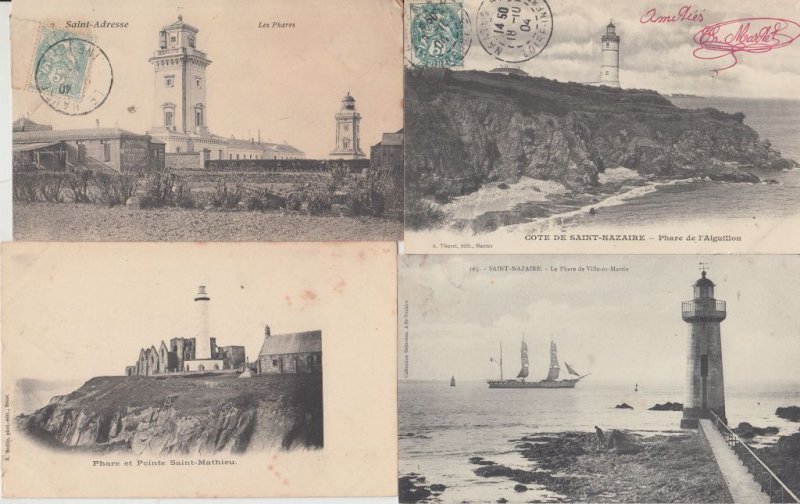 LIGHTHOUSES PHARES FRANCE 74 Vintage Postcards Mostly pre-1980 (L5526)