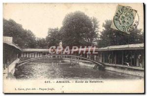 Old Postcard Amiens Swimming lessons