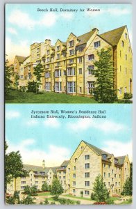 Bloomington IN~Womens Beech Hall Dorm & Sycamore Hall~Indiana Univ~1947 Linen PC