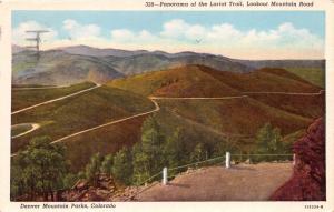 LARIAT TRAIL LOOKOUT MOUNTAIN ROAD COLORADO~PRE LINEN POSTCARD 1959 PSTMK