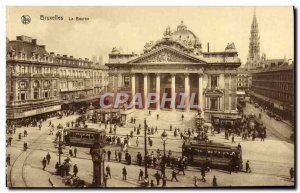 Old Postcard The Brussels Tram Exchange