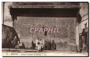 Old Postcard Meknes grandfontaine And Kedime