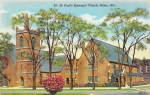 SELMA, Alabama AL    ST PAUL'S EPISCOPAL CHURCH   1947 Curteich Linen Postcard