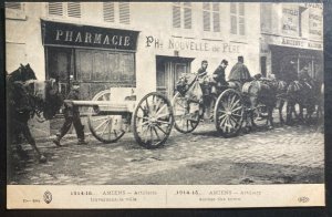 Mint France RPPC Real Picture Postcard Amiens Artillery Across Town