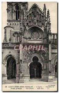 Old Postcard Holy Father in the Vezelay & # 39Eglise main portal Together