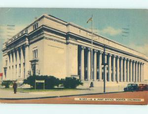 Linen POST OFFICE SCENE Denver Colorado CO hs1580