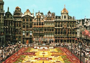 Vintage Postcard Grand Palace Tapis De Fleurs Tappeto Di Fiori Brussels Belgium