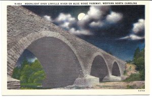 Blue Ridge Parkway, NC - Moonlight Over Linville River