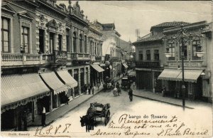 PC CPA BRAZIL, LARGO DO ROSARIO, VINTAGE POSTCARD (b11479)