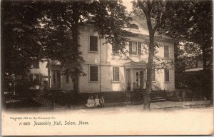 Assembly Hall Salem Massachusetts MA Antique Postcard UDB UNP Unused Germany