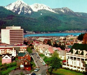 Juneau Alaska AK Downtown Area and Federal Building UNP Chrome Postcard  C17