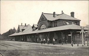 East Bakersfield California CA S.P Railroad Train Depot Station c1910 Postcard