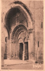 Vintage Postcard Porche De La Cathedrale D'Oloron Roman Catholic Church France