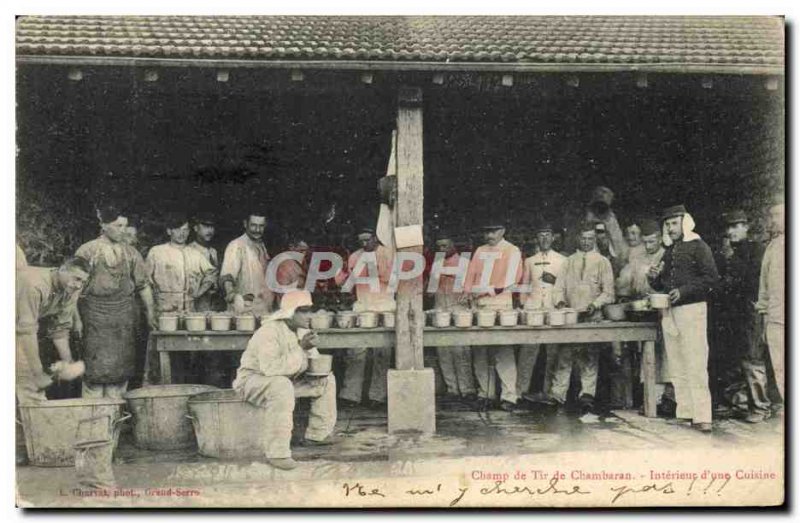 Postcard Old Army Chambaran Indoor Shooting Range d & # 39A kitchen