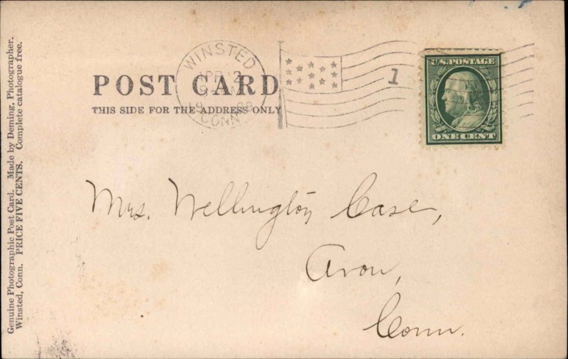 Winsted Connecticut CT Nisbet's Corner c1905 Real Photo Postcard