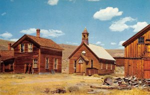 Methodist Church BODIE, CA Ghost Town California Mining 1950s Vintage Postcard