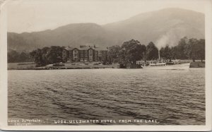 Ullswater Hotel from Lake UK Boat c1919 Lowe Patterdale RPPC Postcard E88