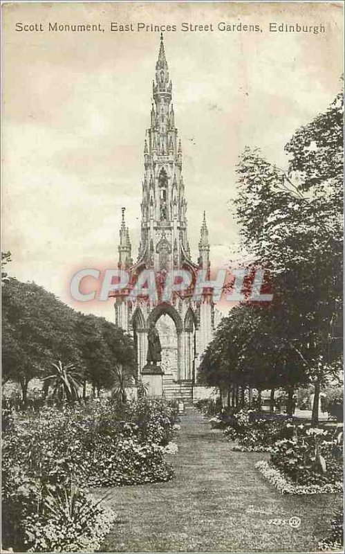 Postcard Old Scott Monument East Princes Street Gardens Edinburgh