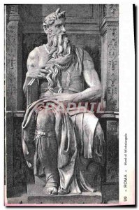 Old Postcard Roma Mose di Michelangelo