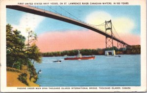 Canada Thousand Islands International Bridge St Lawrence River Postcard 09.25