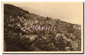 Old Postcard Cote D & # 39Azur Roquebrune Village Seen From The Grande Corniche