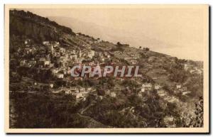 Old Postcard Cote D & # 39Azur Roquebrune Village Seen From The Grande Corniche