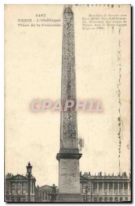 Old Postcard The Obelisk Paris Concorde Square