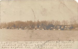 G18/ Hamilton Indiana RPPC Postcard 1907 Lake View Cottages Shore