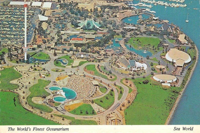 SEA WORLD San Diego, CA Oceanarium Mission Bay Continental Vintage Postcard