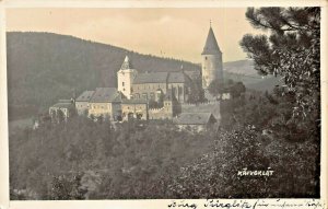 KRIVOKLAT CZECH REPUBLIC ~ CASTLE ~1935 REAL PHOTO POSTCARD