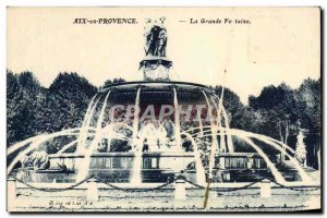 Old Postcard Aix en Provence Great fountain