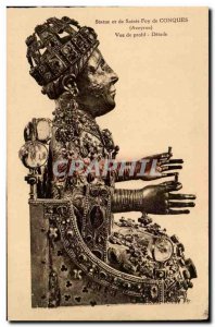 Conques - Gold statue of Saint Foy - Conques Tresor Old Postcard