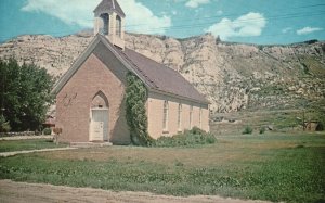 Vintage Postcard One Of The Oldest Churches Small Brick Medora North Dakota ND