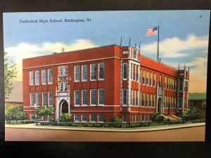 Vintage Postcard 1942 Cathedral High School Burlington Vermont