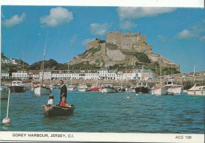 Channel Islands Postcard - Gory Harbour and Mont Orgueil Castle - Jersey  AB1769 