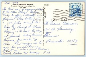 c1969 Key West Florida FL Postcard Sunken Treasure Museum Miami Exterior View