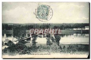 Postcard Old Onzain The Banks of the Loire and the Bridge