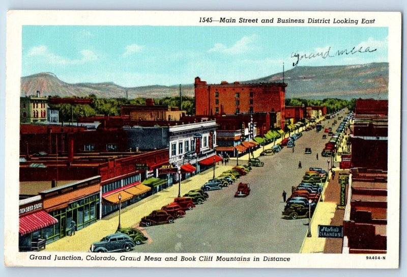 Grand Junction Colorado Postcard Main Street Business District Looking East 1940