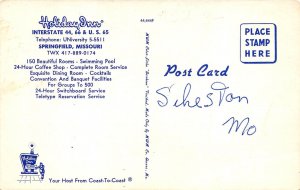 Springfield Missouri 1960s Postcard Holiday Inn Motel Pool ROUTE 66
