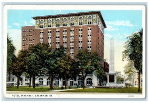 c1920 Exterior View Hotel Savannah Building Savannah Georgia GA Vintage Postcard