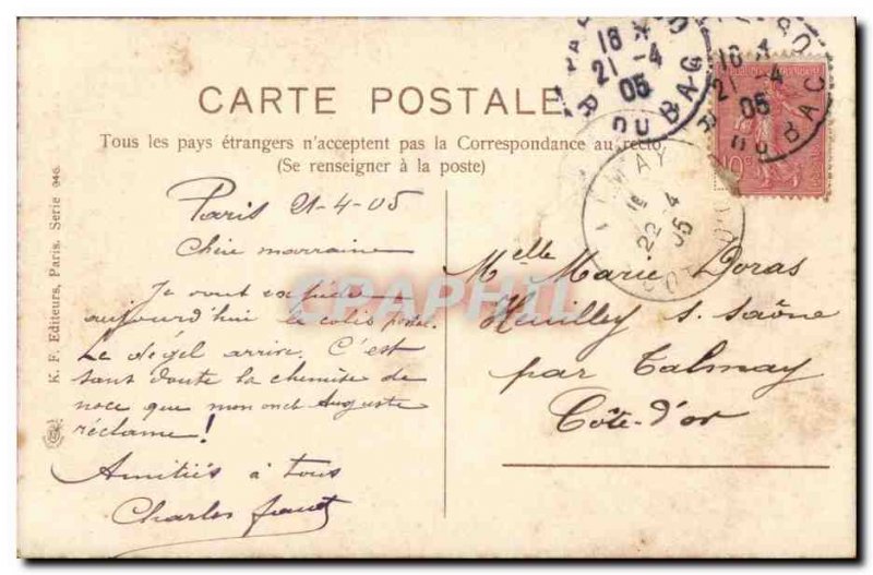 Old Postcard Fancy Bird and eggs Happy Easter