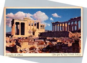 Postcard Greece  Acropolis at Athens Trans World Airlines TWA advert